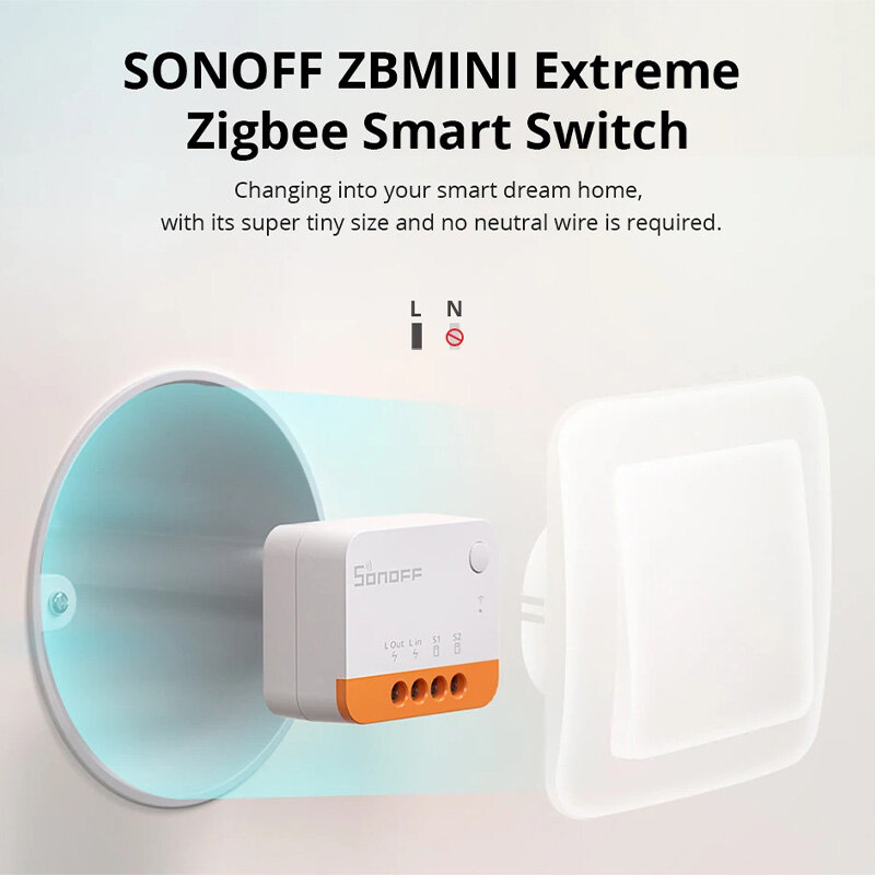SONOFF ZBMINI L2 Extreme Zigbe Smart Switch Two-Way No Neutral Wire Timer Remote Control eWeLink Support Alexa Google Home COD