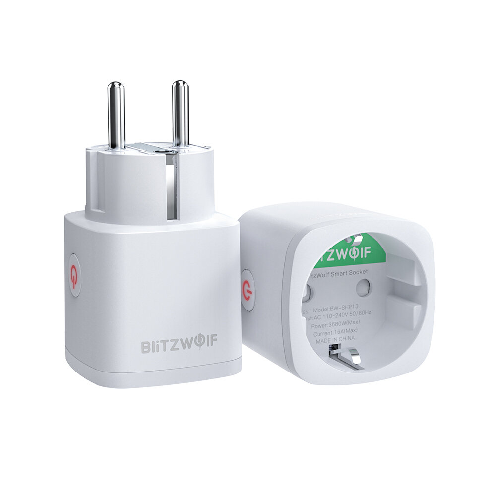 3Pcs BlitzWolf® BW-SHP13 ZigBee3.0 Smart WIFI Socket 16A EU Plug Electricity Metering APP Remote Controller Timer Work with Amazon Alexa Google Home