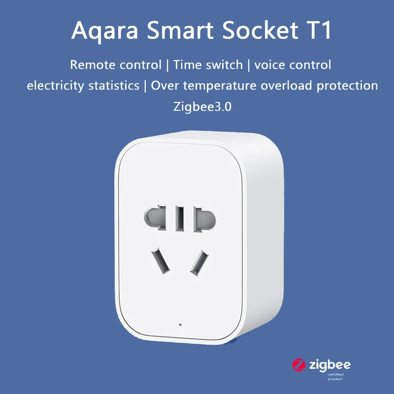Aqara T1 Smart Wall Socket Zigbee3.0 Remote Control Wireless Five-hole Socket Timing Function Support Voice Control with Homekit Siri Home APP Chinese Version