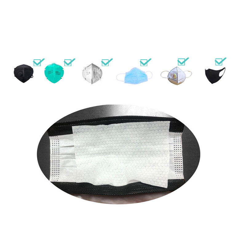 BIKIGHT 100Pcs Disposable Mouth Mask Pad PM2.5 Filter Protection Pad Comfortable Breathable Face Mask Filter Mat COD
