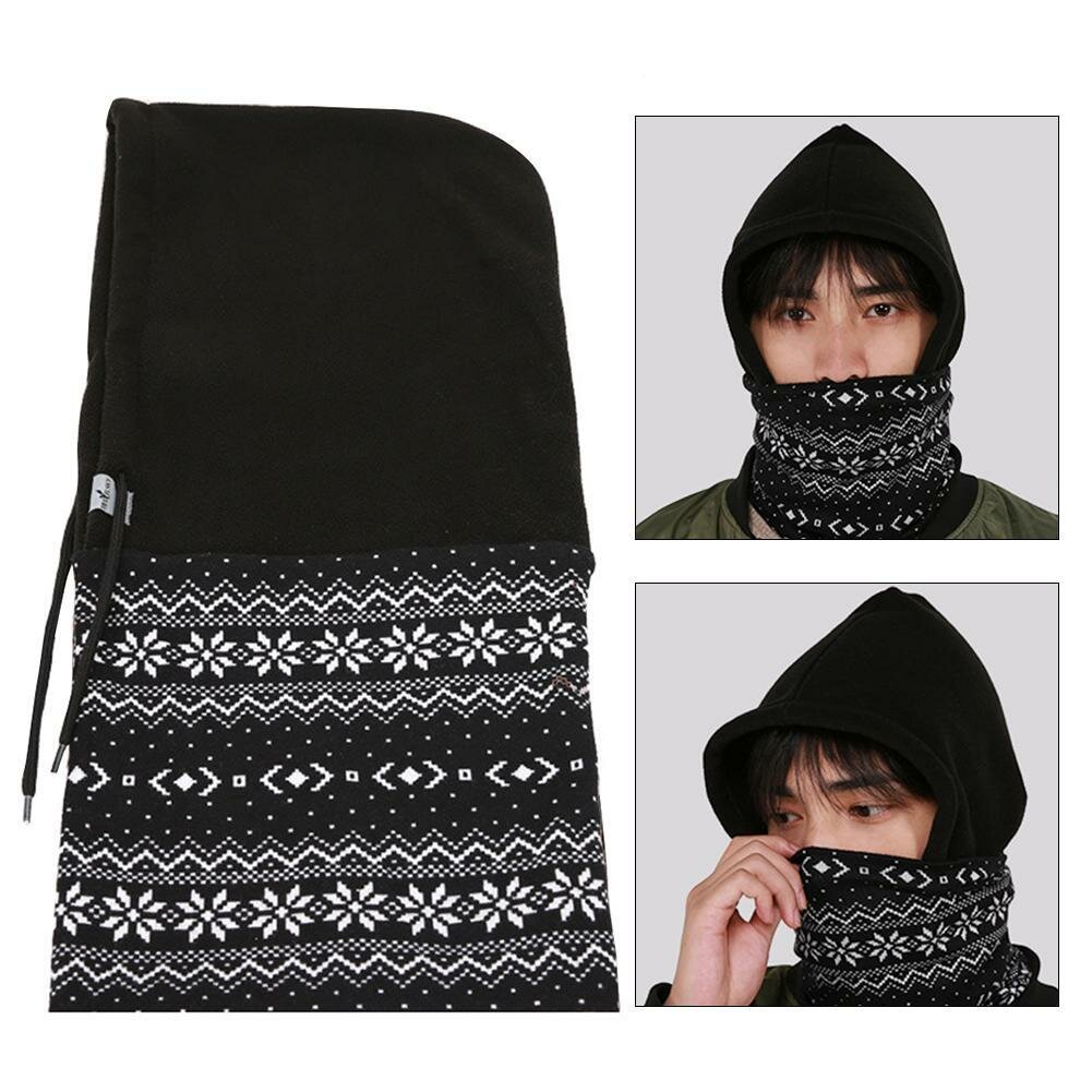 Unisex Neck Hood Fleece Hat Winter Warm Balaclava Helmet Windproof Neck Gaiter Face Mask Head Scarf COD