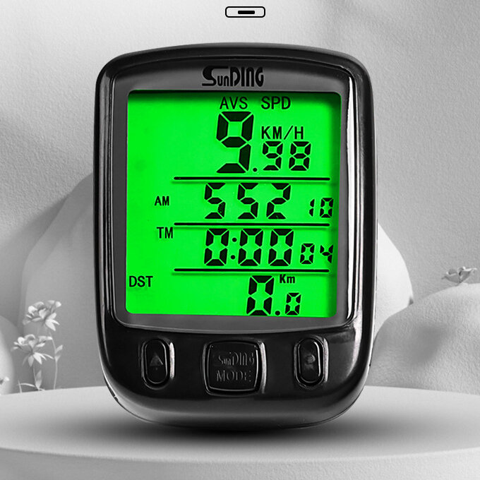 Waterproof LCD Display Cycling Bike Bicycle Computer Odometer Speedometer with Green Backlight bicycle computer bike COD