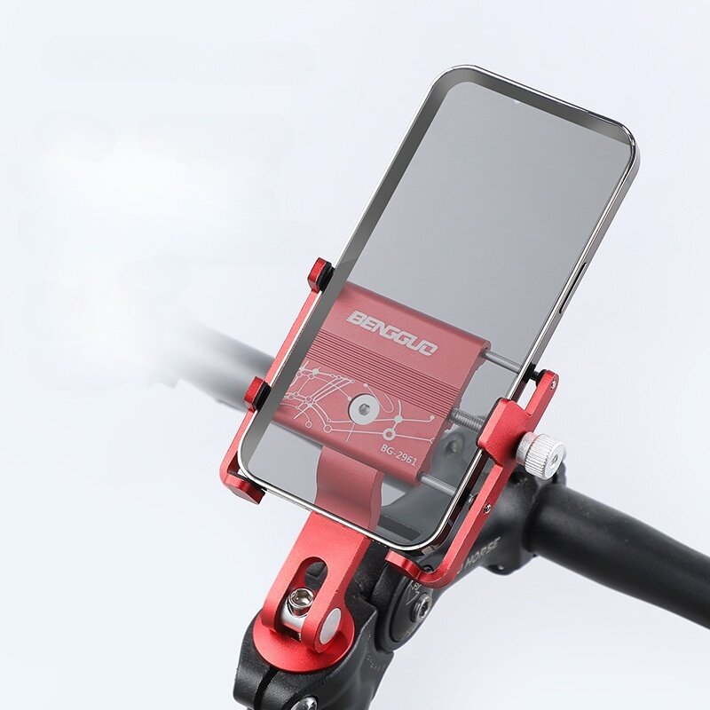 BENGGUO Bike Holder Aluminum Alloy 180° Adjustable Sturdy Anti-fall Waterproof 0.2kg Lightweight Handlebar Holder Suitable for 50-95cm width Mobile Phone for Motorcycle Bicycle Scooter