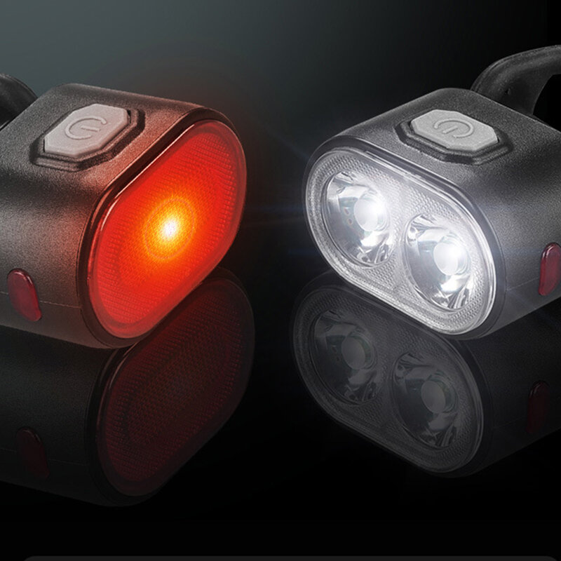 Bike Headlight 100Lm Brightness 300mAh Battery IP66 Waterproof Headlight Taillight for Night Cycling COD