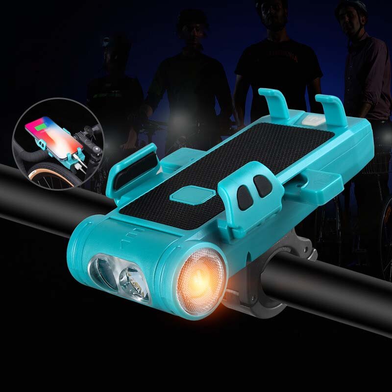 BIKIGHT 5-in-1 2000mAh/3500mAh 500LM Bike Light USB Rechargeable Power Bank Waterproof Phone Holder Headlight With Bike Horn COD