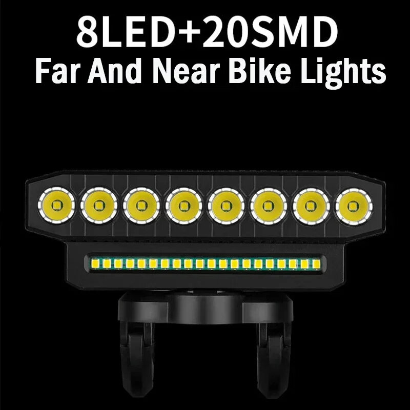 Cansses 3 in 1 4000mAh Battery Bike Headlight 6 Light Modes USB Fast Charging Waterproof Power Bank Phone Bicycle Front Light with 130db Horn for Night Cycling