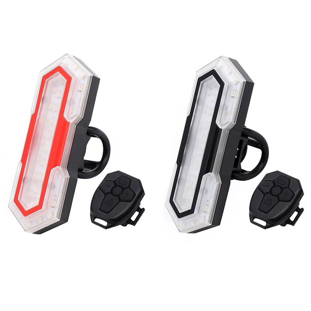 Wireless Bike Taillight 800mAh Battery Waterproof 5 Light Modes 180° Lighting Easily Installation with 120dB Horn Remote Control for Night Cycling CO