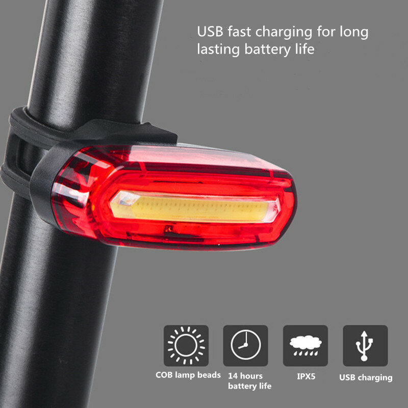 INBIKE Bike Taillight 600mAh Battery 4 Light Modes USB-C Rechargeable Waterproof Bicycle Rear Light for Night Cycling COD