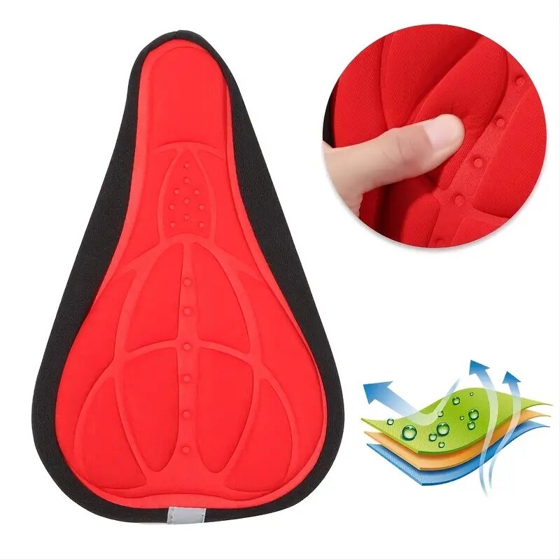 4 Color Bike Seat Soft Silicone Breathable Padded Saddle for Bicycle COD