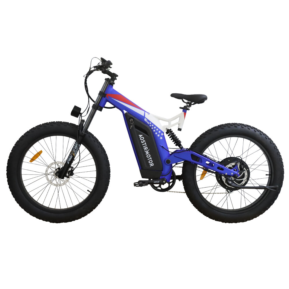 [USA Direct] AOSTIRMOTOR S17 Electric Bike 1500W Motor 48V 20AH Battery 26*4.0inch Tires 25-45KM Max Mileage 140KG Max Load Oil Brakes Electric Bicycle C