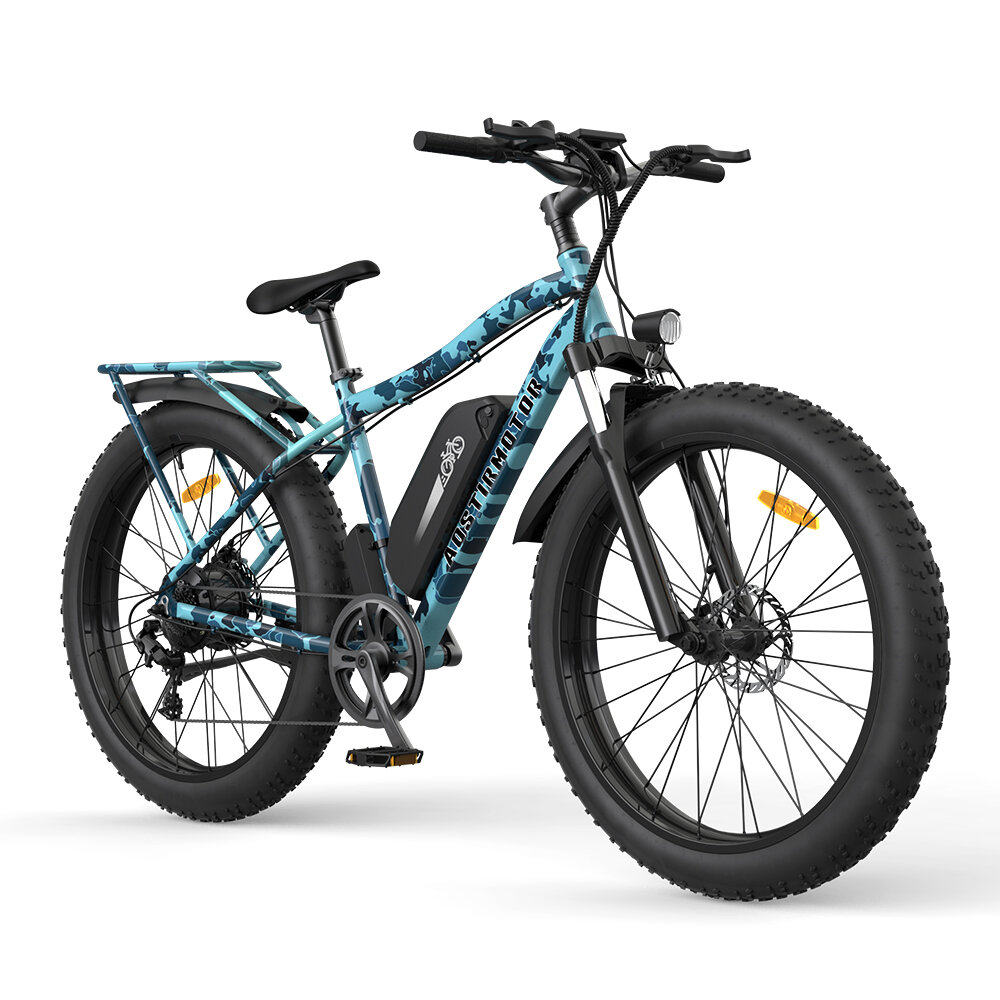 [USA Direct] AOSTIRMOTOR S07-F Electric Bike 750W Motor 48V 13Ah Battery 26*4.0inch Fat Tires 25-35KM Max Mileage 140KG Max Load Electric Bicycle COD