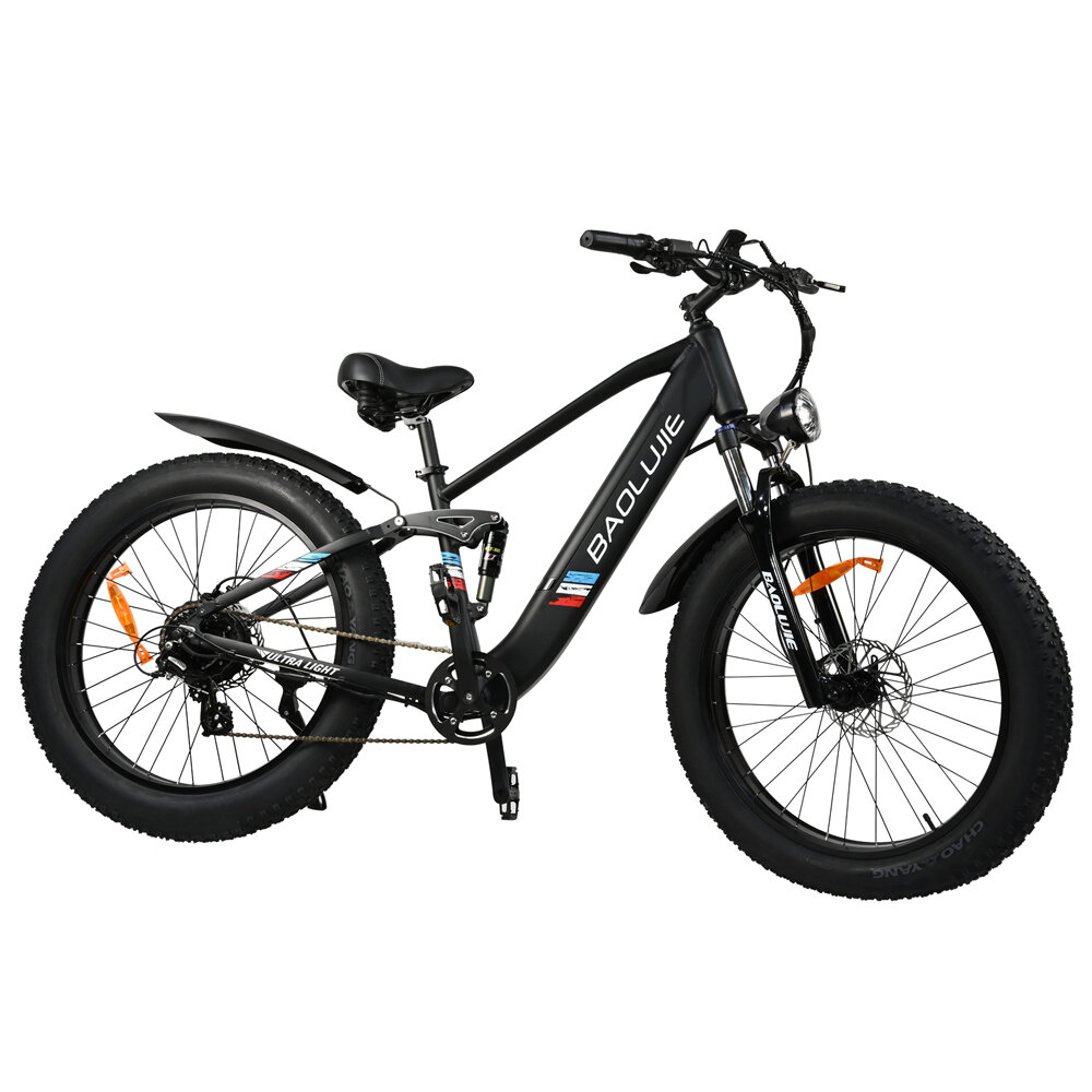 [USA Direct] BAOLUJIE DP-2615 48V 12AH 500W 26*4.0inch Electric Bicycle 30-40KM Max Mileage 120KG Payload Electric Bike COD