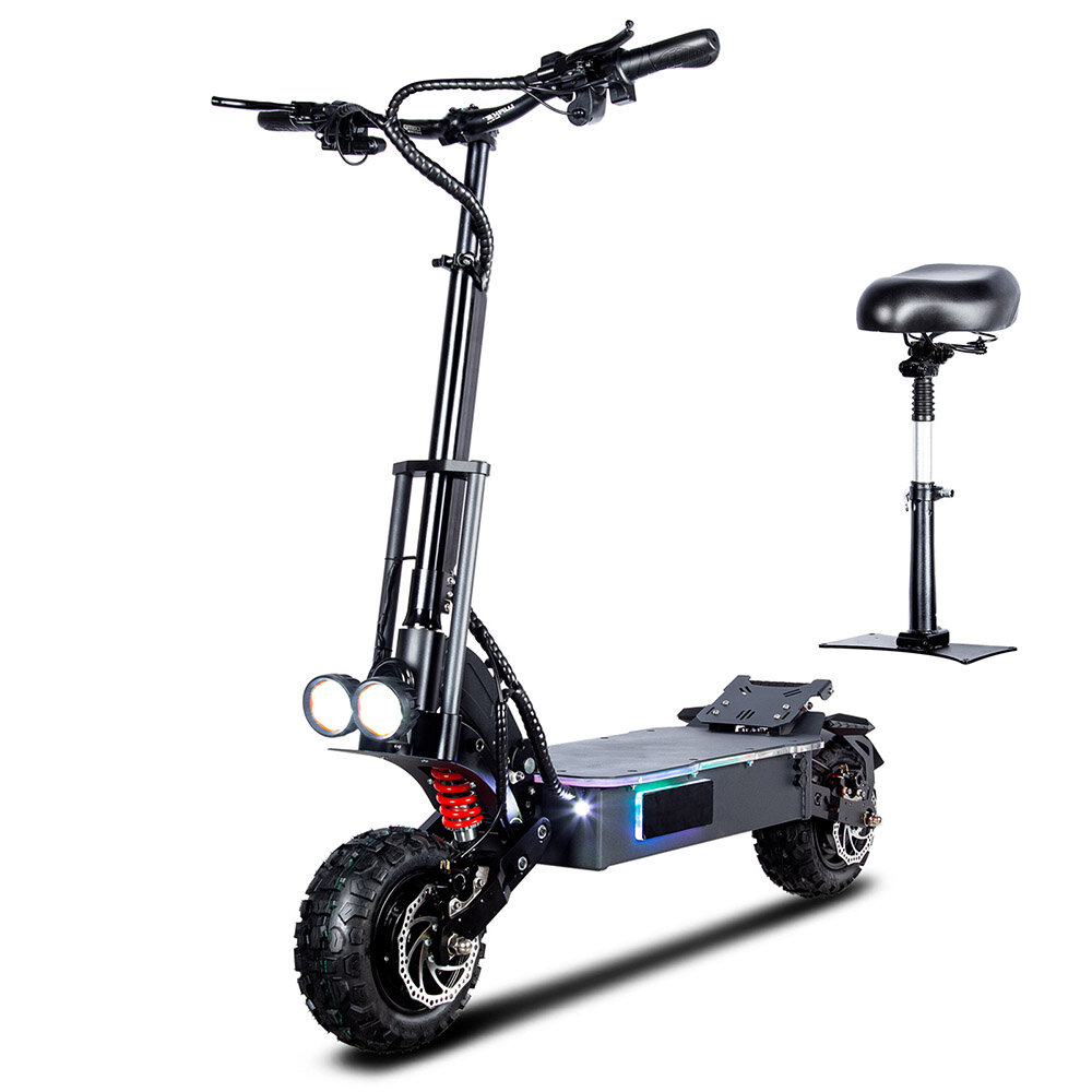 [US Direct] TOURSOR E6 Electric Scooter w/ Seat 60V 35Ah Battery 3000W*2 Dual Motors 11inch Tires 120KM Max Mileage 200KG Max Folding Load E-Scooter COD