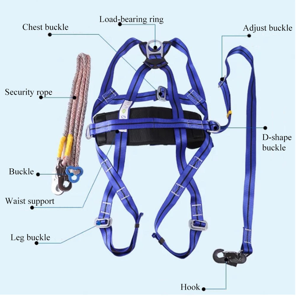 Outdoor Camping Climbing Safety Harness Seat Belt Blue Sitting Rock Climbing Rappelling Tool Rock Climbing Accessory COD
