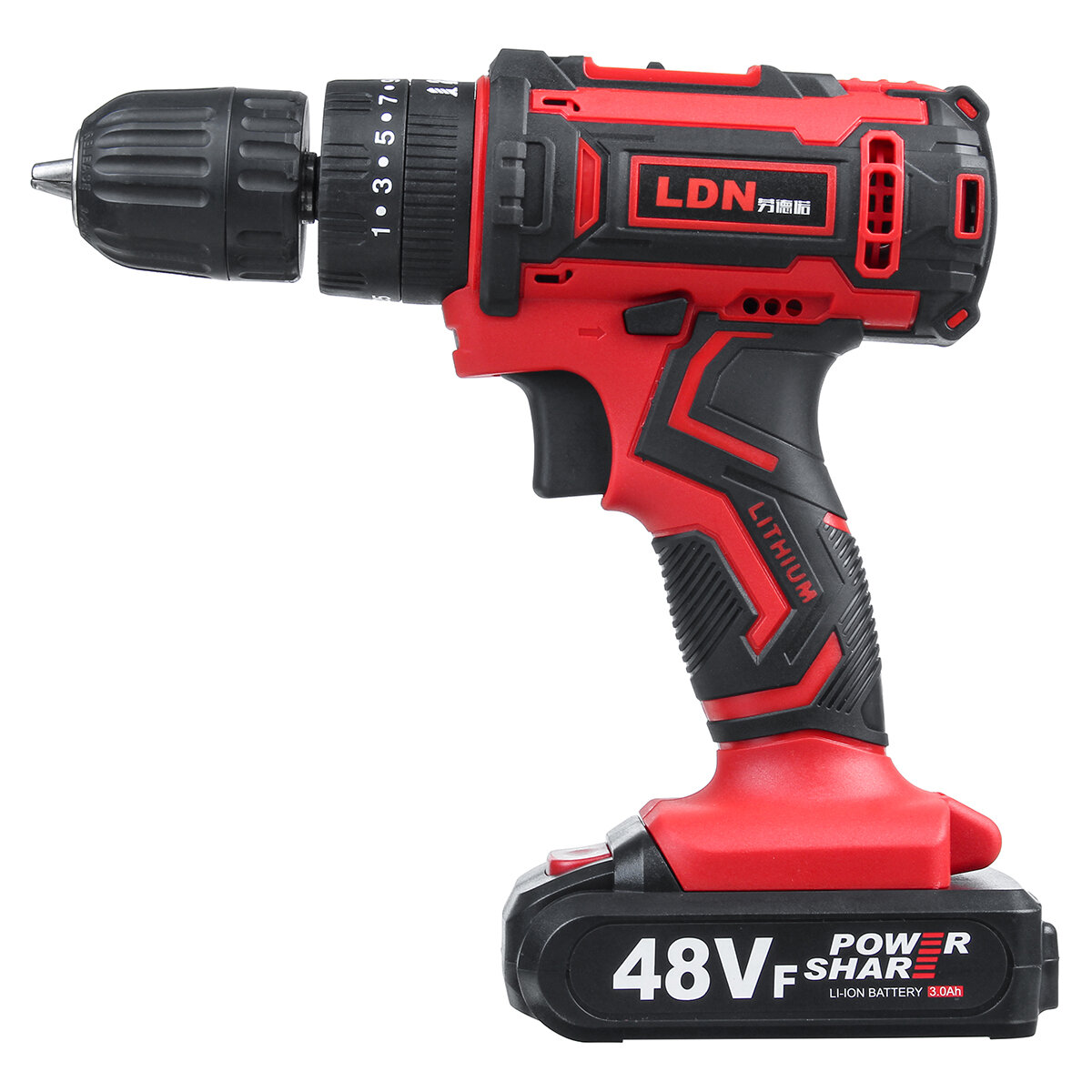 48VF Cordless Electric Impact Drill Rechargeable Drill Screwdriver W/ 1 or 2 Li-ion Battery COD