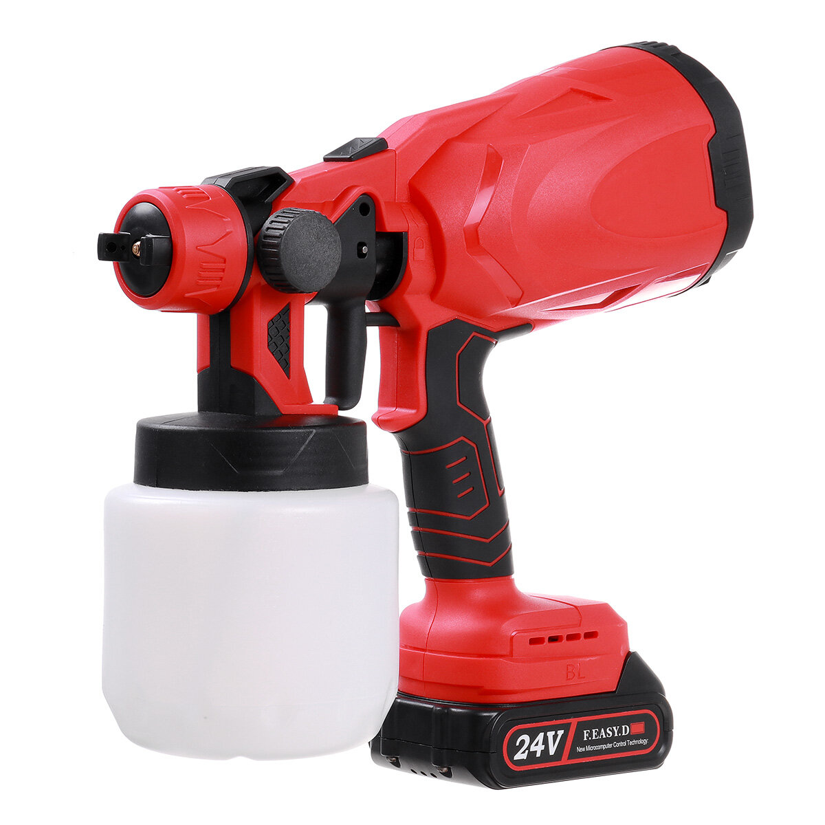 Drillpro 800mL Red/Blue Suction Type Cordless Paint Sprayer Electric Paint Woodworking Spray Gun COD
