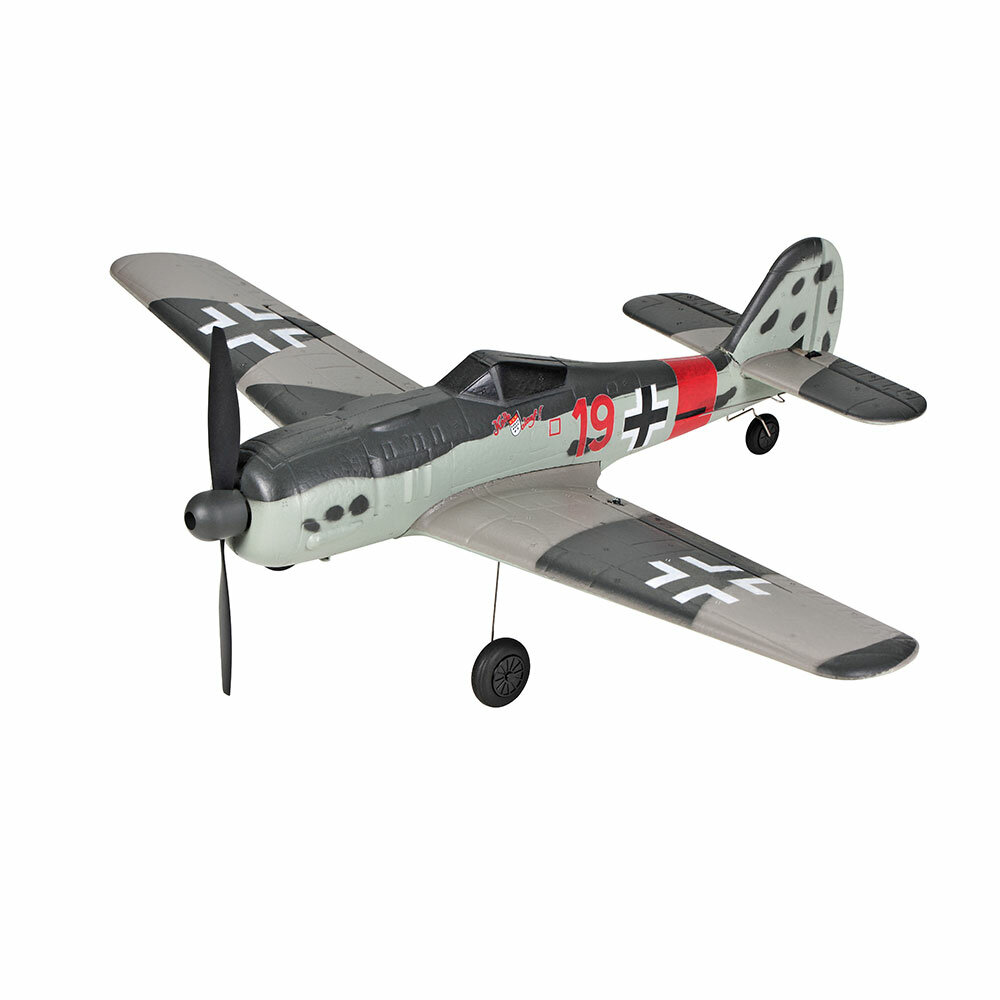 TOP RC HOBBY 402mm Mini FW190 2.4G 4CH 6-Axis Gyro One Key Aerobatics U-Turn EPP Scaled Warbird RC Airplane BNF/RTF for Beginners Compatible OpenTX Transmitter