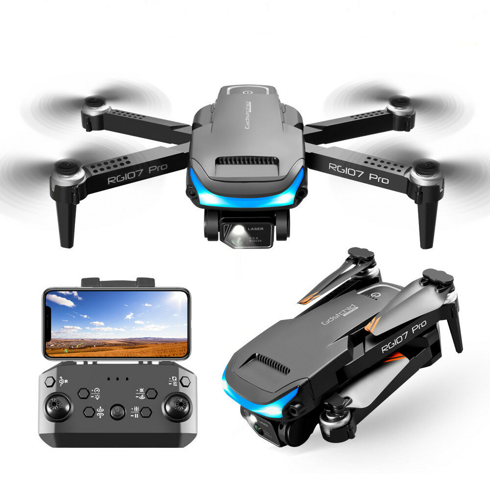 RG107 RG-107 PRO 5G WiFi FPV with 4K HD ESC Dual Camera Obstacle Avoidance Optical Flow Positioning Foldable RC Drone Quadcopter RTF COD