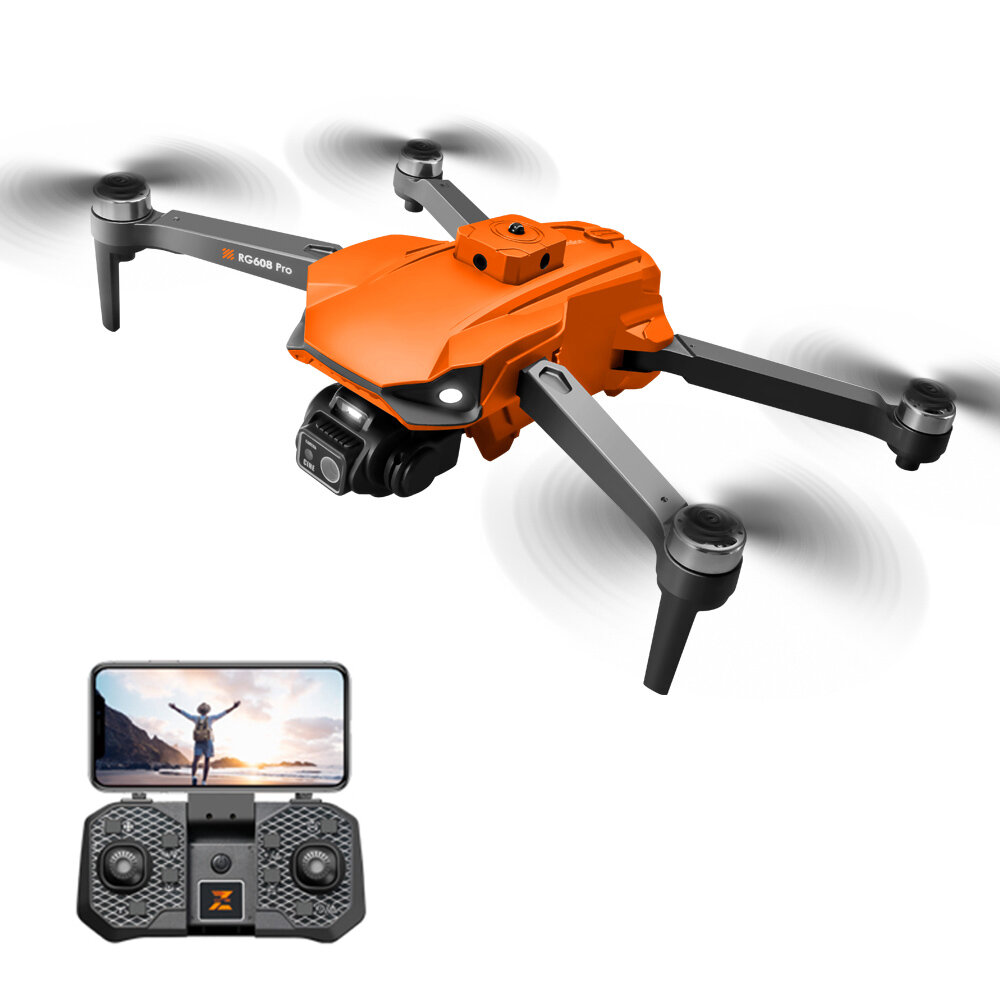 PJC RG608 PRO WiFi FPV with HD Dual Camera 150° Adjustable 360° Obstacle Avoidance Optical Flow Positioning Brushless Foldable RC Drone Quadcopter RTF